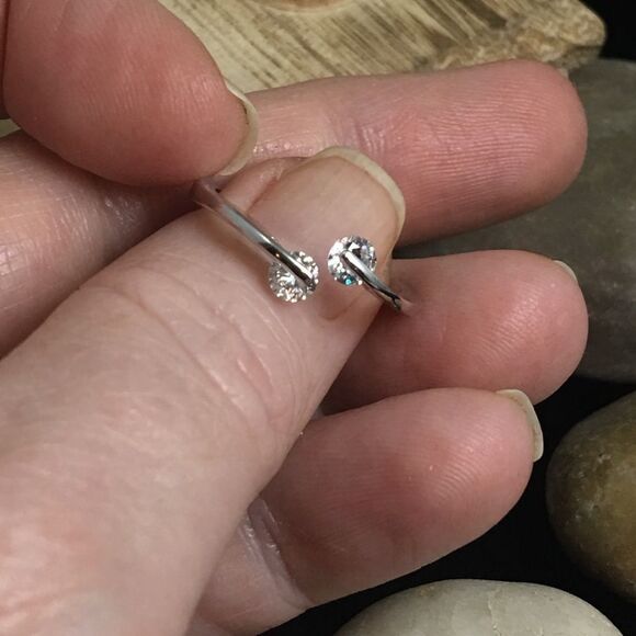 Double Round Clear CZ Ring Size 8 - Picture 3 of 5